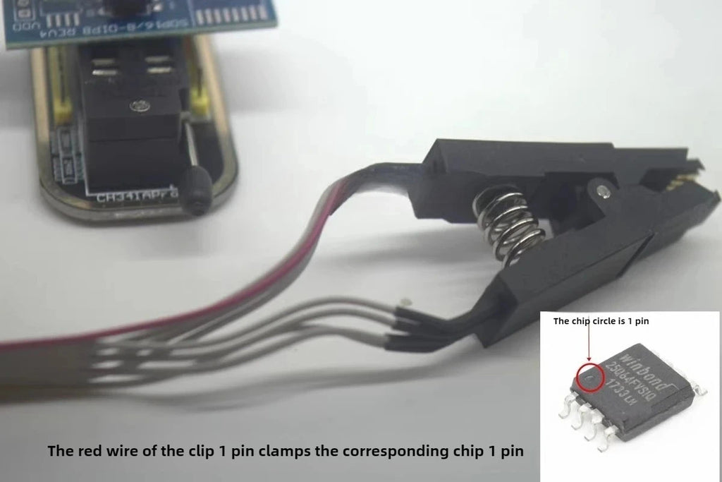 1PCS  CH341A CH341B 24 25 Series EEPROM Flash BIOS USB Programmer Module SOIC8 SOP8 Test Clip For EEPROM 93CXX / 25CXX / 24CXX