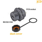 1PC E16 Buckle Waterproof Connector HDMI/USB2.0/USB3.0/RJ45/Type C/MICRO USB Panel Mount DIY Jack with Dust Cover Connector
