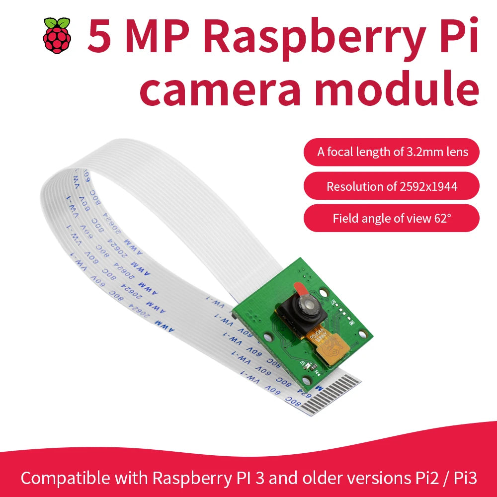 KEYESTUDIO Raspberry Pi Camera Module 5/8 Megapixels 1080p Mini HD PiNoIR Camera Wilde Angle Module For Raspberry Pi 2/3/3B/4/4B