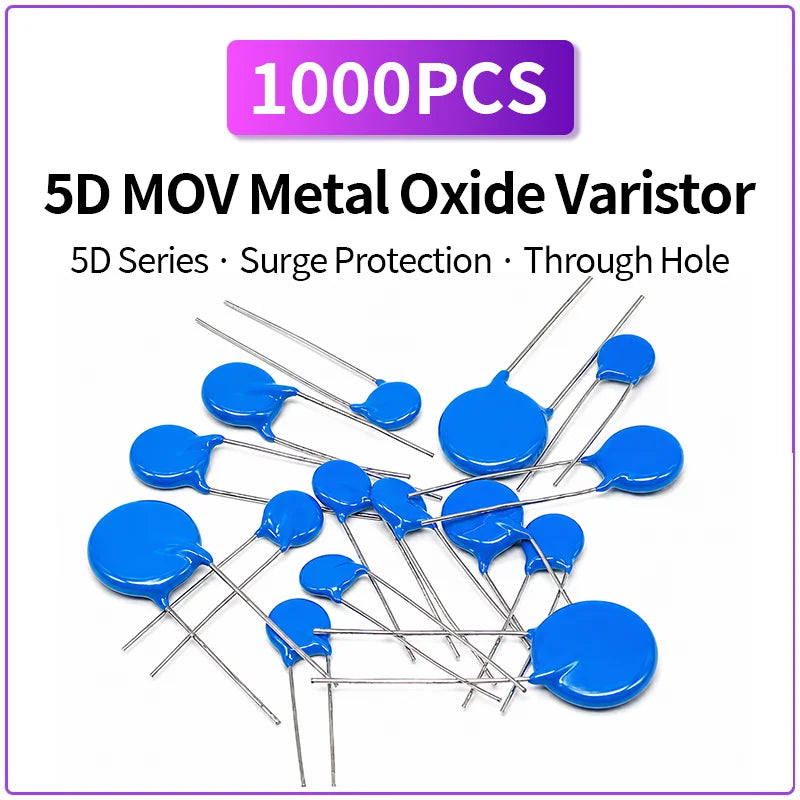 1000PCS MOV Varistor Resistor 5D Series Metal Oxide Varistor 180K 431K 471K 561K 821K 102K Surge Protector