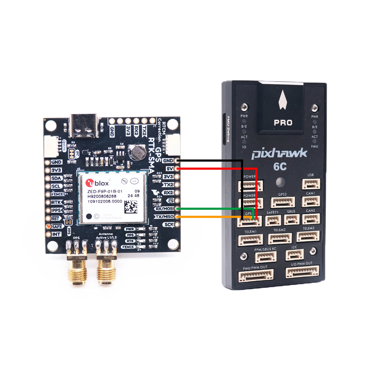 BCUBE SparkFun GPS RTK2 Board ZED F9P Qwiic High-Precision UAV GNSS Series Ardupilot FPV AutoPilot Flight Control