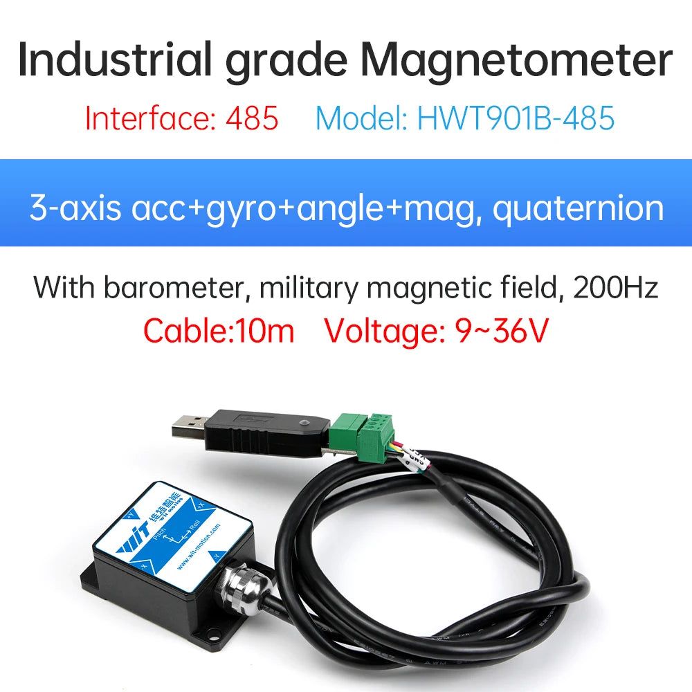 WitMotion [Accelerometer+Inclinometer] HWT901B TTL MPU9250 9-axis Gyroscope+Angle(XY0.1°)+Digital Compass+Air Pressure+Altitude