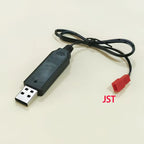 1PC 3.7V/7.4V Lithium Battery USB Charging Cable With 1.25mm MX2.0 PH2.0 XH2.54 JST SM2P/4P Interface For Toy Remote Control Car