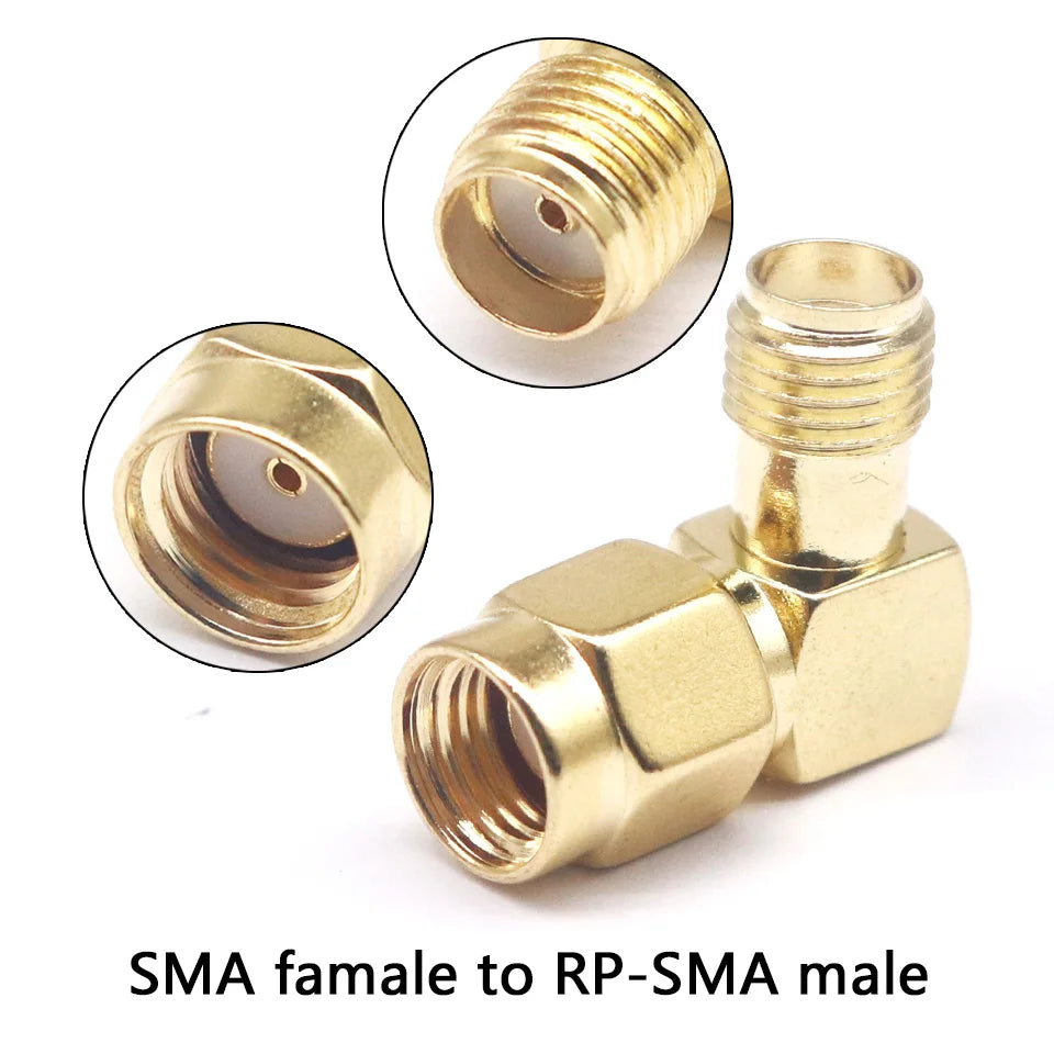 1/5/10/100PCS All Brass 1PC SMA To SMA Male Female Gold Plated RP SMA Male RP-SMA Female Connector RF Adapter Straight Bent L/T