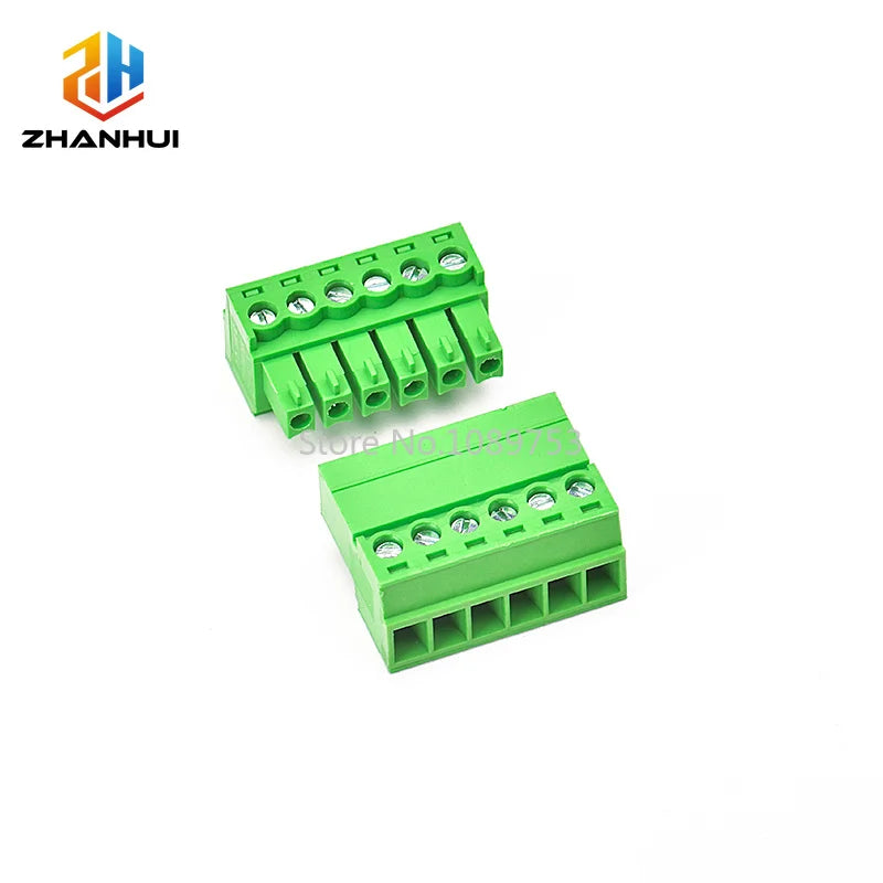 2 Sets 15EDGRK 3.81mm Pitch Right Angle Screw Terminal Block Connector, PCB Plug & Pin Header Socket (2-12 Pin)