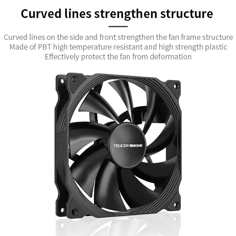 Teucer AF 14025 PC Case Cooling Fan 12V 4Pin PWM MHDB Hydraulic Bearing White 14CM Silent Fan for Computer Radiator Ventilator
