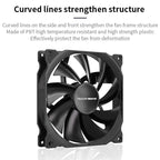 Teucer AF 14025 PC Case Cooling Fan 12V 4Pin PWM MHDB Hydraulic Bearing White 14CM Silent Fan for Computer Radiator Ventilator
