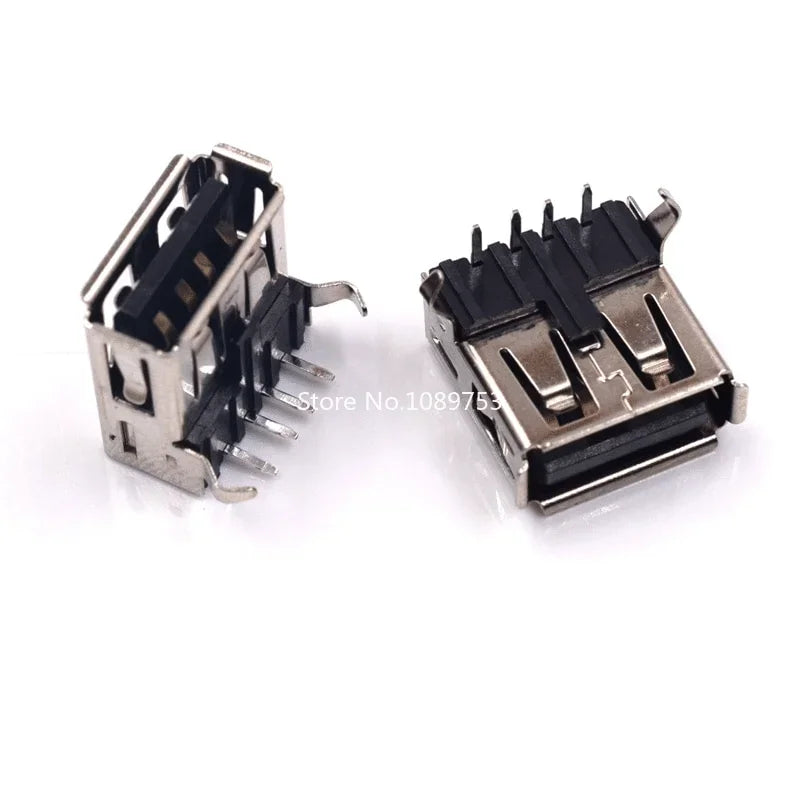 5PCS USB Interface Socket Type A Standard Port Female Male Solder Jacks Connector DIP Straight Vertical Bend Needle PCB Socket