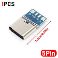 20-1pcs 5/6Pin Type C Female Connectors Usb Electric Terminals Welding DIY Data Cable Support PCB Board Jack Equipment Repair