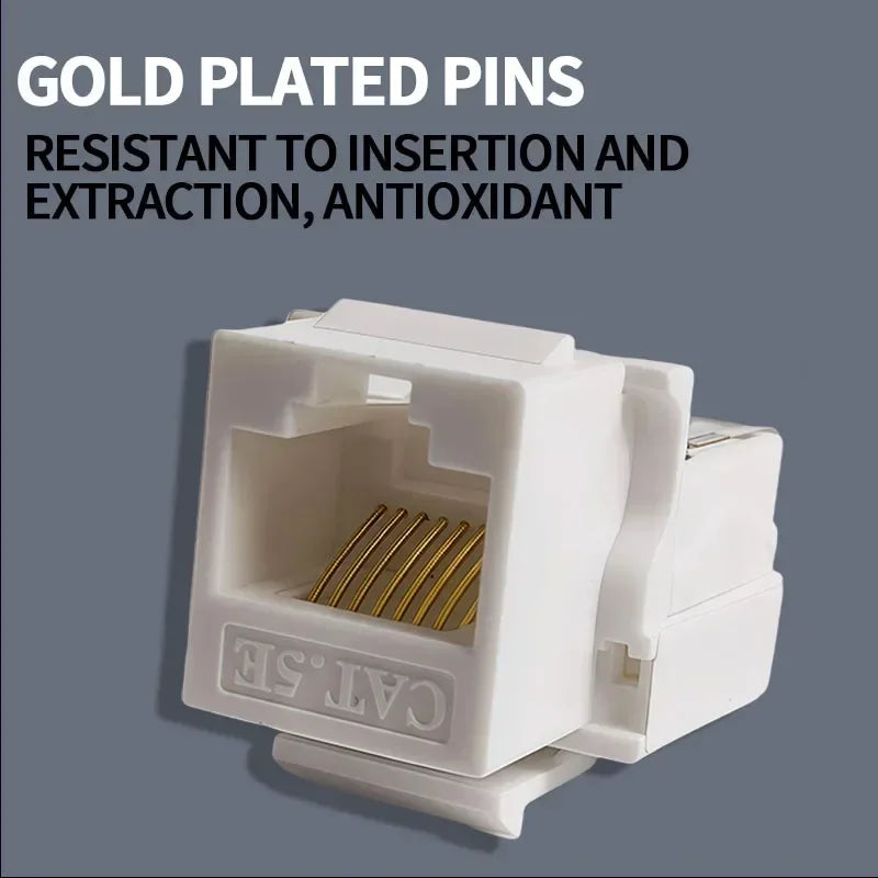 No-Tool Snap-In RJ45 Coupler - CAT6A CAT5E CAT6 Ethernet Socket Wall Plate with 8P8C Port for Network Cabling/Server Room