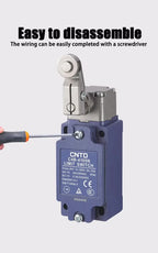 Safety Limit Switch, CNTD C4B‑4105N metal housing 1NO1NC forced disconnect contact, 10A 250VAC IP65, position trigger sensor