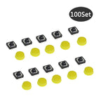 100Set Keycap Tactile Push Button Switch Momentary 12*12*7.3MM Micro Switch Button arduino Assorted Kit For Arduino Raspberry Pi