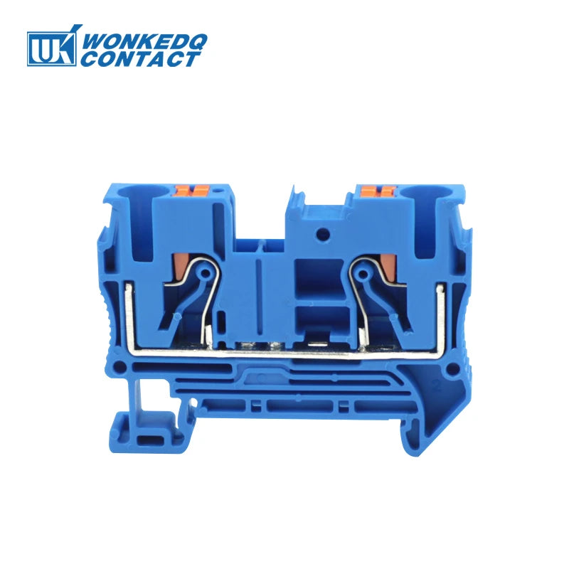 10Pcs PT6 Push-in Terminal Block Din Rail 6mm² Screwless Spring Feed-Through Connector Wire Electrical Strip Plug PT-6 PT 6