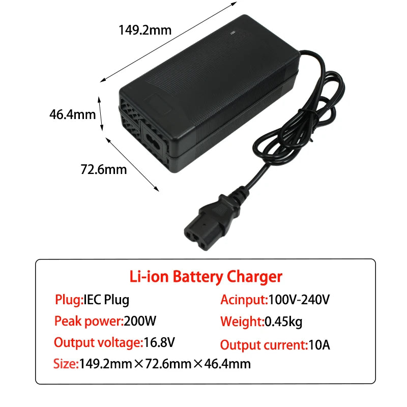 16.8V 10A Smart Charger Is Suitable For 4S 14.8V Li-ion Lipo Battery Fast Charger Optional DC5521/XT60/XT90 High-quality plug