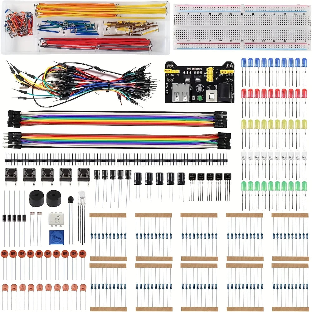 830/400/170 Points Breadboard Power Supply Kit with Jumper Wires, USB Cable, for Arduino Electronics Starter, STEM Learning, PC