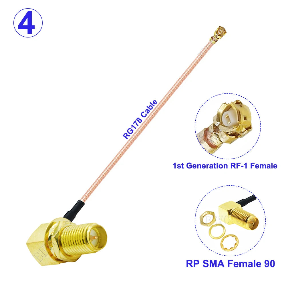 10Pcs/Lot RG-178 SMA Male/Female to U.fl IPX-1 Female Connector SMA to IPX RF Cable Pigtail Jumper  for WIFI Router GPS Antenna