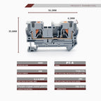 10/100PCS PT4 Push-in DIN Rail Terminal 4mm² Cable Connector Screwless Electrical Connect Terminal Block for Easy Wiring