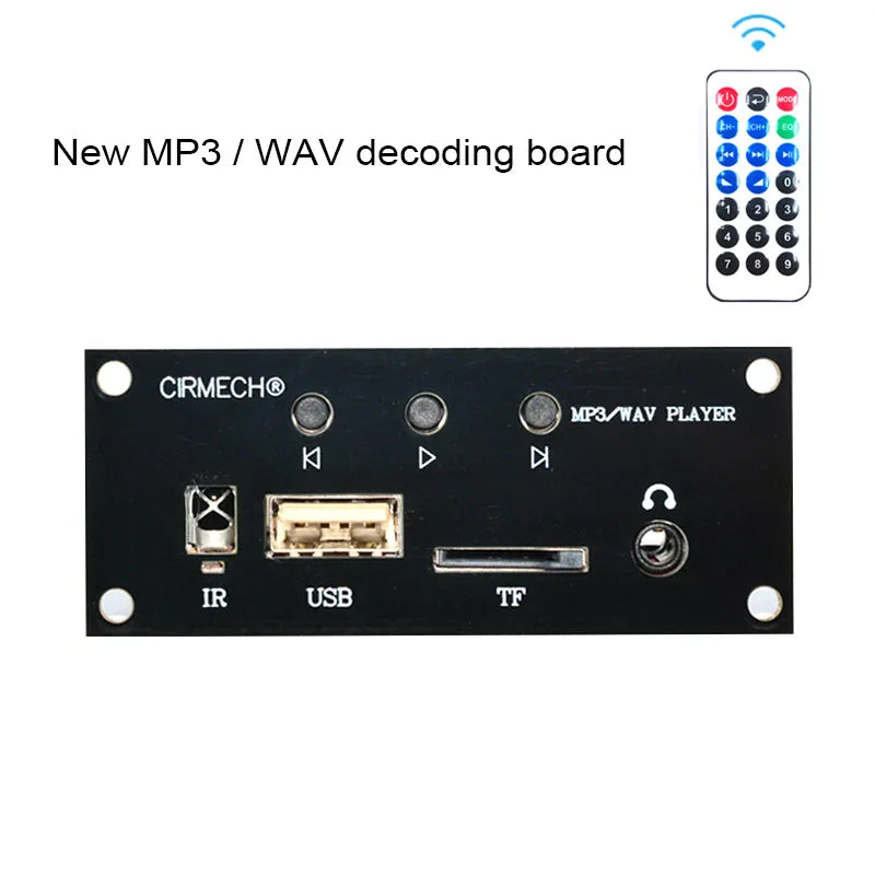 CIRMECH USB U-Disk T-Flash Micro SD Card Decoder MP3 Player Support MP3 WAV Remote Control Single Repeat Function