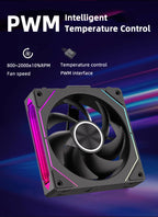 Coolcirc DL-2 Modular Wireless Splicing 120mm PC Case Cooling Fan ARGB Infinite Mirror Lighting Effect for Computer Water Cooler