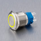 ABILKEEN 16/19/22MM LED Ring Light Metal Push Button Switch 1NO1NC/2NO2NC LED Ring Light Momentary/Latching Push Button Switch