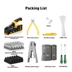 ZoeRax RJ45 Ethernet Crimping Tool for CAT8 Cat7 Cat6a Cat6 Cat5e Ethernet Connectors with wire stripping and cutting functions