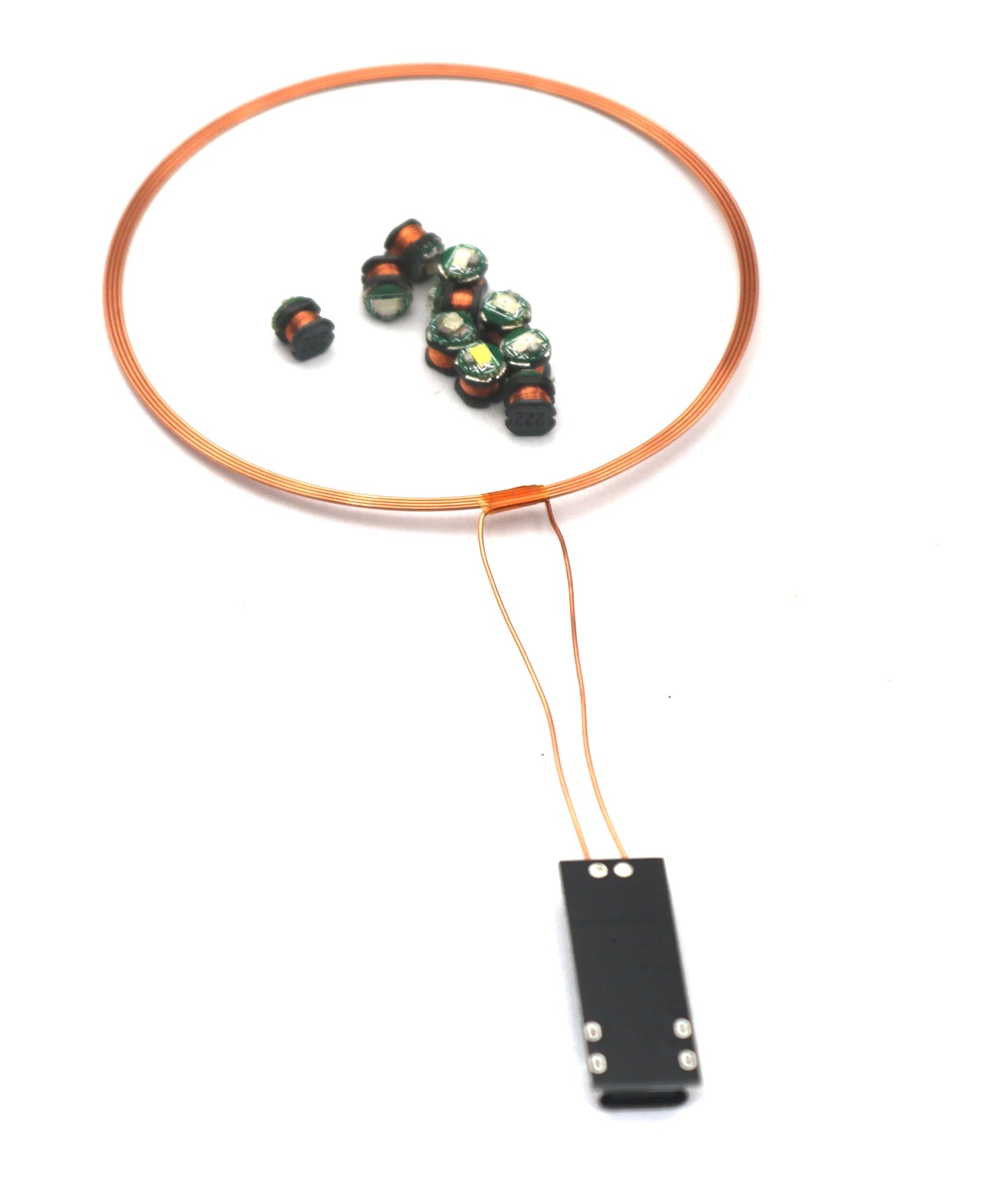 70mm USB Wireless Power Supply Transmitter Coil Charging Module + 10pcs Wireless Led Receiver Lamp Lighting Light Toy Mode