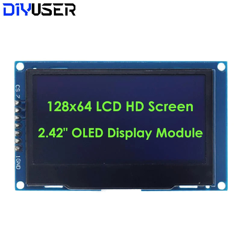 DIYUSER 2.4" 2.42 Inch 128x64 OLED LCD Display Module SSD1309 12864 4 Pin IIC I2C SPI Serial Interface C51