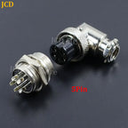 1 Set GX16 90 Degree Right Angle XLR 16mm Elbow 2/3/4/5/6/7/8/9/10 Pin Female Plug Male Chassis Mount Socket Aviation Connector