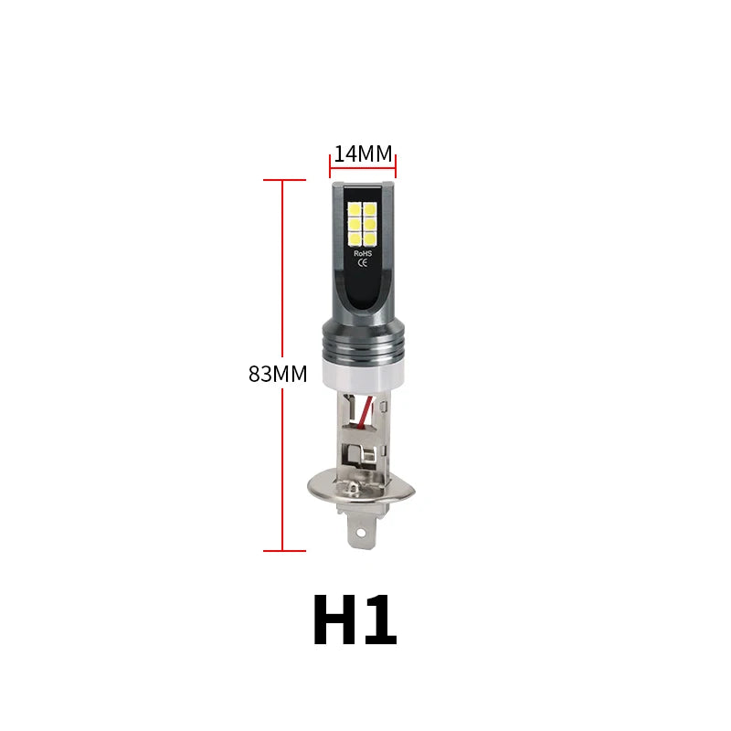 2PCS H8 H11 Led HB4 9006 HB3 9005 Fog Lights Bulb 3030 12SMD 6000K White Car Driving Running Lamp Auto Front Lamp Leds Light 12V