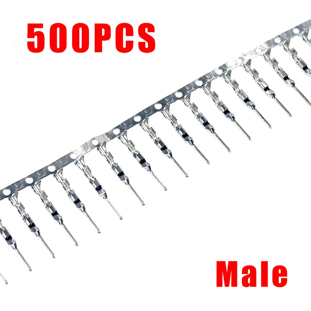 100PCS Dupont Connector 2.54mm Jumper Wire Cable Pin Connector Terminal Male Pin Connector for Housing Jumper