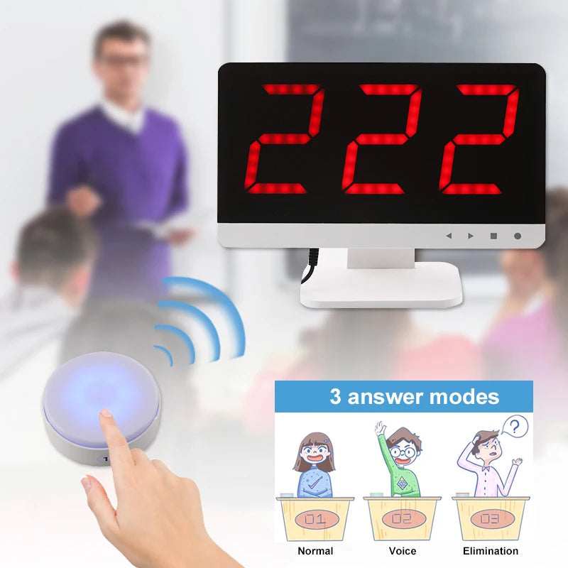 Answer Game Buzzer System Four Color States Three Answer Modes Quiz Buzzer System for Classroom Competition Family Games