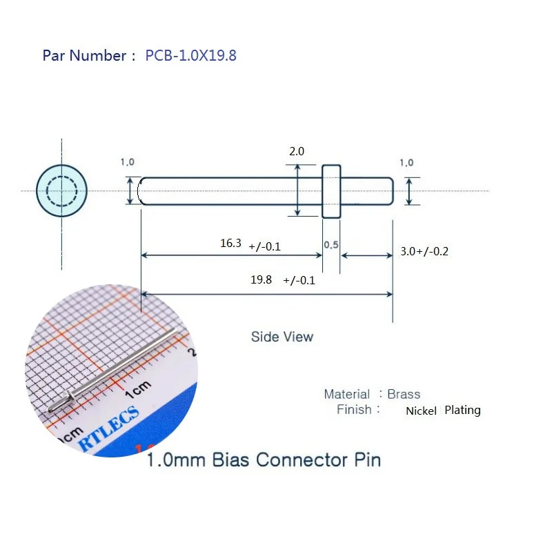 100 500 Pcs Male PCB Pin Header Press-Fit Tip 1.0 1.3 Mm Diameter Brass Plated Gold 1u Tin 1.0 Bias Connector 9.5 14.5 15.0 Mm