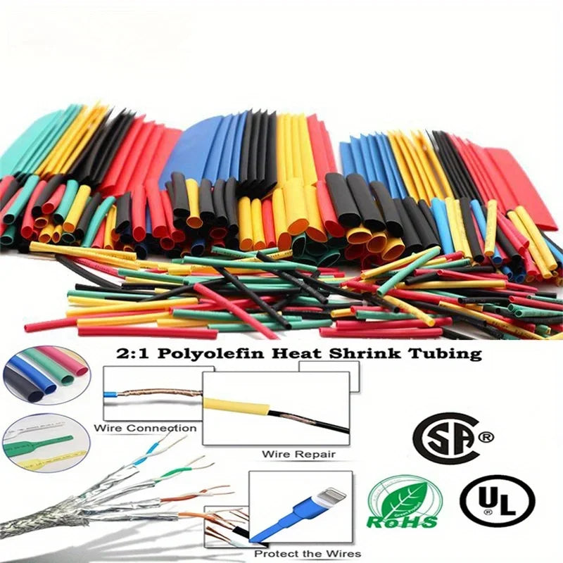 Heat Shrink Wrapping Tube Kit 2:1 Insulation Sleeves for Electrical Cables Wire Connector and DIY Projects