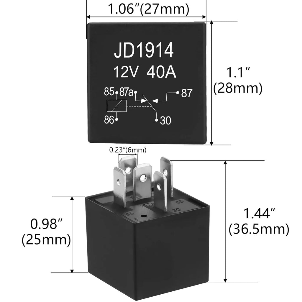 4Pin 5Pin JD1914 Car Relay 12V 24V 40A  SPDT Car Switch and Starter Waterproof Relay for Boat Tractor Truck Motorcycle