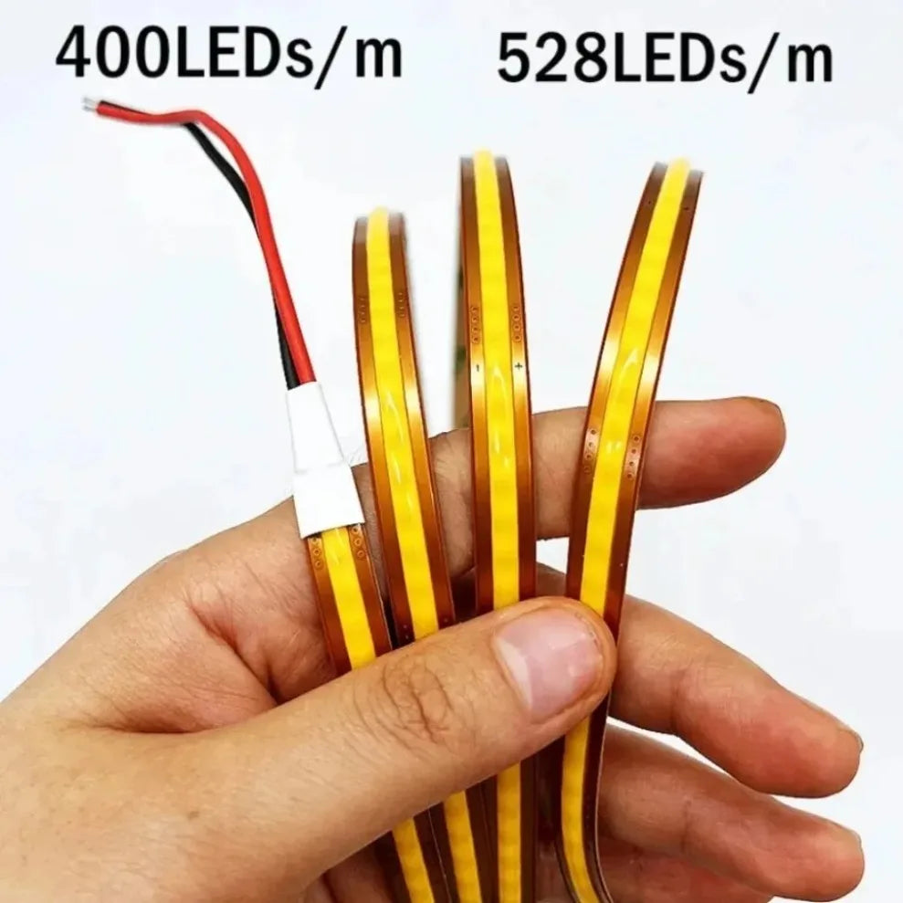DC 12V/24V 8MM COB LED Strip Free Cut Cuttable 400LEDs/M 528LEDs/M High Density Flexible Tape Home Decoration Lighting 0.5M-10M