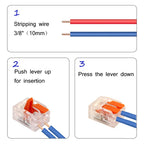20/80pcs Box Electrical Lever Wire Connectors 2 Port 3 Port 5 Port Electric Cable Clamp Mini Quick Wire Terminal Connector