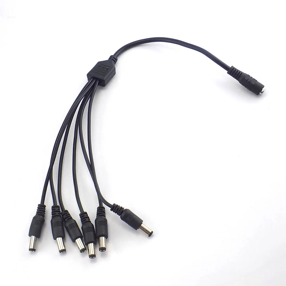 12V DC Power Supply 1 Female to 2 3 4 5 8 Male way Splitter Plug extension Cable cord connector 5.5*2.1mm for Led strip light