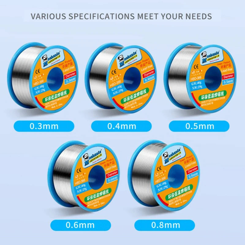 MECHANIC Lead-Free Solder Soldering Wire 0.3/0.4/0.5/0.6/0.8mm 40g Welding Tin Wire Soldering Wire Roll