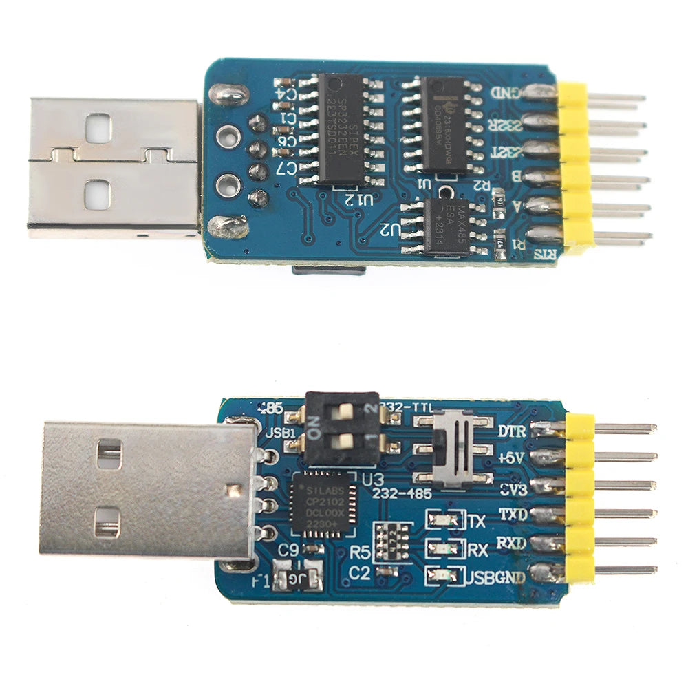 6 in 1 Multifunctional CP2102 Usb To TTL Serial Port Convert Module  485 232 Mutual Convert Compatible with 3.3V 5V Level Module