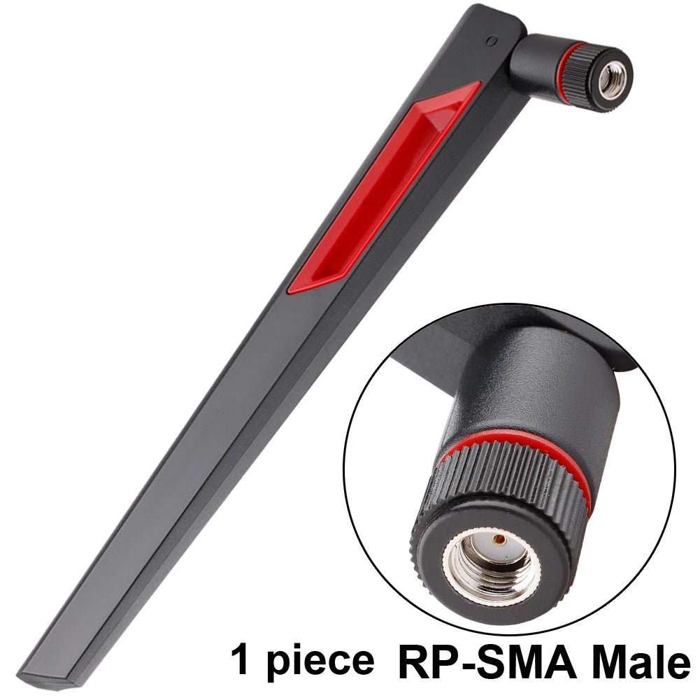 100pcs Wholesale 2.4G 5.8G Dual Band Router Antenna RP SMA Male Universal Antennas Amplifier WLAN WiFi Booster
