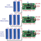Type C BMS 2S 3S 4S 1A 2A 4A 18650 Lithium Battery Charger Board USB C Step-up Boost Module For Li-Po Polymer Power Bank