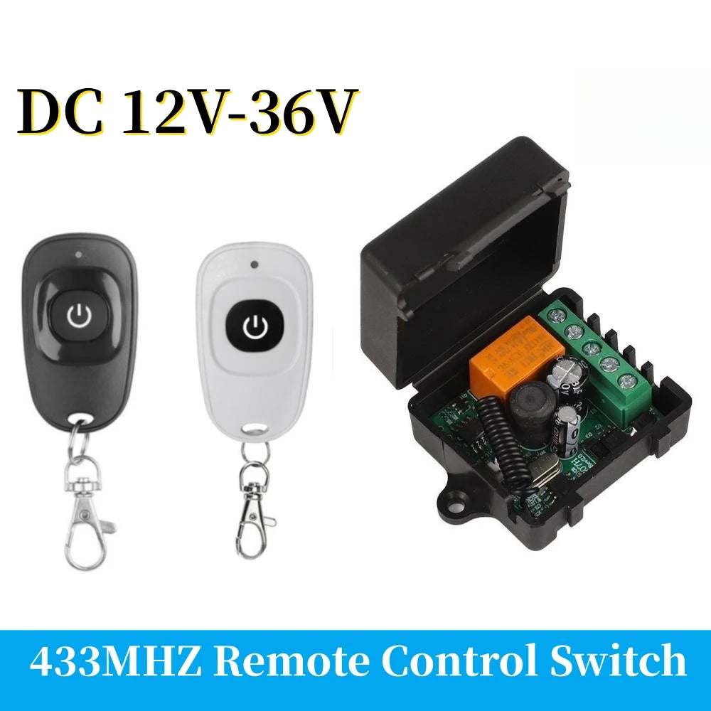 DC 12V 24V 36V 433 MHz Remote Control Wireless Switch 1 CH RF Relay Receiver and 1CH Transmitter for Door Electromagnetic Lock
