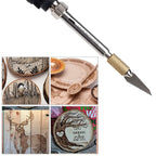 JCD 80W Engraving Pen Electric Soldering Iron Wood Burning Kit Flipping Word Embossing Pyrography Tool Craft 28PC TIP Set 908S