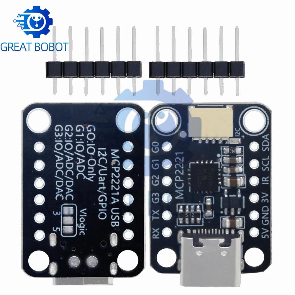 MCP2221A Breakout Board Type-C USB Interface STEMMA QT Qwiic Signal Acquisition Measurement Module for Arduino DIY