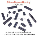 20PCS/Lot Dupont 2.0 Housing Plastic Shell 2.0mm Pitch Double Row Dupont Connector 2x2P/2x3P/2x4P/2x5P/2x6P/2x7P/2x8P