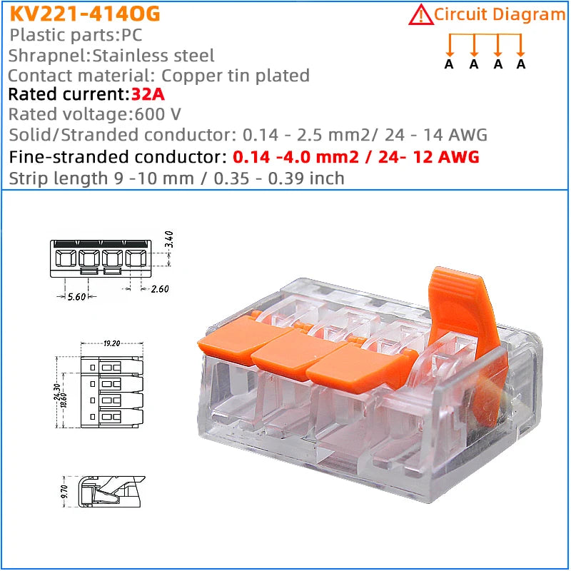 Mini Fast Wire Connector Terminal 25/50/100 PCS Set Compact Plug-in Home Wiring 0.08-4.0mm Universal Cabler for Electronics