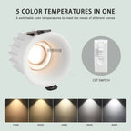 Tuya Bluetooth/ Zigbee/ DALI/ Matter Smart Recessed LED Ceiling Spot Light AC220V/110V Dimmabe Ceiling Lamp for Bedroom Kitchen