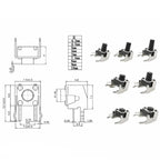 1Box 6x6mm 12x12mm Tactile Tact Push Button Mini Micro Switch Kit PCB Momentary Self-reset Switches DIP 2Pin 4Pin ON/OFF