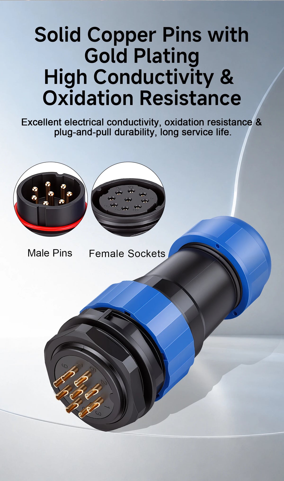 SP13 Connector Waterproof IP68 2pin 3pin 4pin 5pin 6pin 7pin Docking Male Plug Female Socket Cable Plug and Socket Connectors