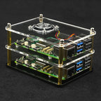 Raspberry Pi 5 Acrylic Case 1-5 Layer Transparent Enclosure PWN Cooling Fan Stackable Plate Shell for Raspberry Pi 5 RPi 5